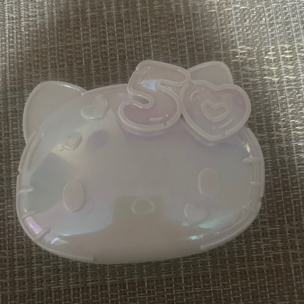 Iridescent Cat Trinket Box with Heart Bow